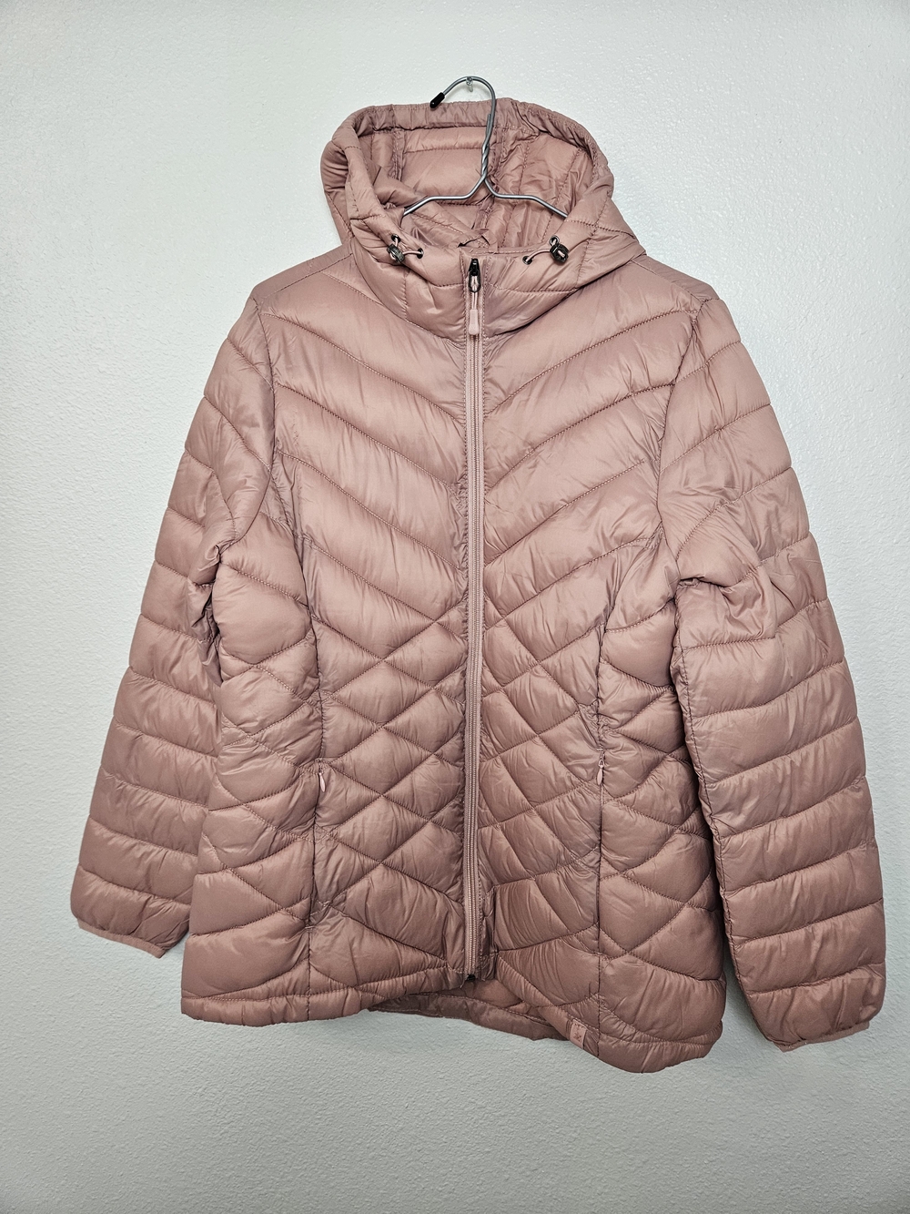 ZeroXposur Quilted Hooded Puffer Jacket - Dusty Rose Size L